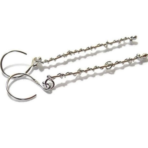 DONATED! Sterling Silver Bar Earrings - Picture 8 of 16